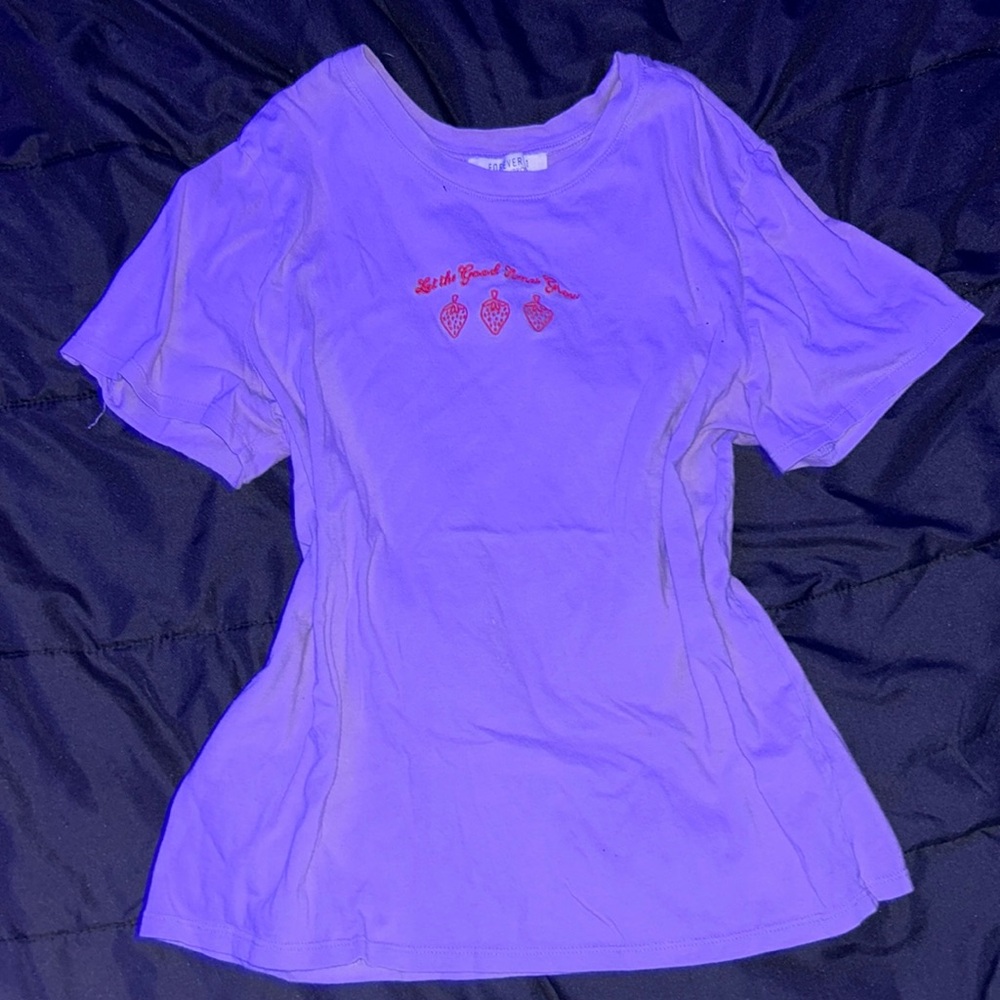 Forever 21 Violet Women’s ‘Let the Good Times Grow’ strawberry t-shirt